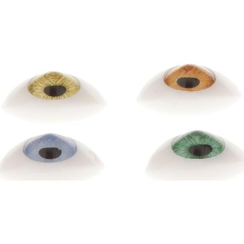 4 Pair Oval Flat Realistic Plastic Eyes for Reborn Dolls Making Supplies 7mm