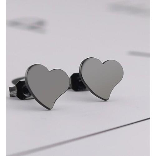 8mm Peach Plant Trend Brief Titanium Stainless Steel Colors Plated Men Earring Stud Earrings For Women Classic Jewelry