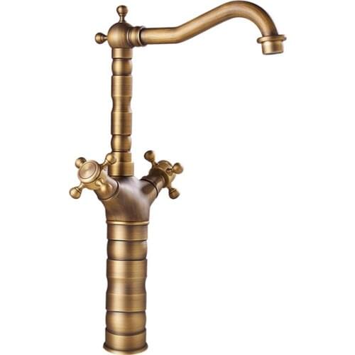 Antique Faucet Vintage Water-Tap Home Copper European Retro Faucet Low Lead Palace Style Kitchen Faucet Novel Kitchen Water-Top