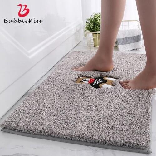 Bubble Kiss Solid Color Carpet Simple Gray Rugs Living Room Home Bathroom Water Absorption Door Floor Mat Bedroom Decor Area Rug