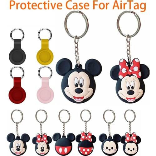 Disney Mickey Minnie Case for Apple Airtag Silicone Protective Sleeve Cover for Apple Locator Tracker Anti-lost Device Keychain