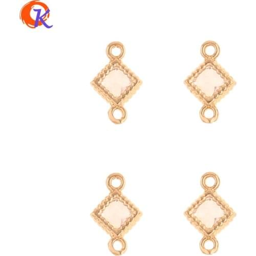 Cordial Design 100Pcs 7*11MM Jewelry Accessories/Hand Made/CZ Connectors/Square Shape/DIY Parts/Jewelry Making/Earring Findings