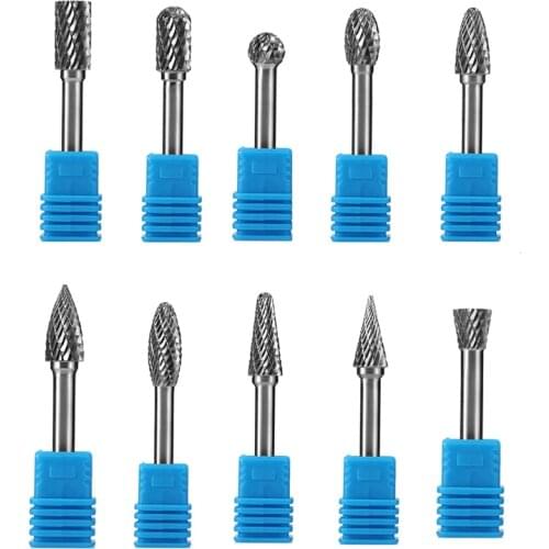6/8/10/12/14/16 mm CNC Tool Grinders Accessories Tungsten Carbide Cutter Rotary File Woodworking Milling Cutter Polishing Head