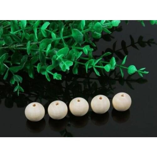 20mm DIY Natural Wood Round Beads Lead-Free Balls Loose Wooden Beads For Jewelry Making Bracelet Necklace Handmade Accessories