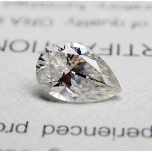 Mosangnai D VVS1 7x10mm 2 Carat Pear Cut Loose Diamond Moissanite Stone