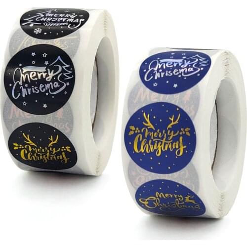 New roll up color stamping sticker Christmas Sticker gift decoration sticker