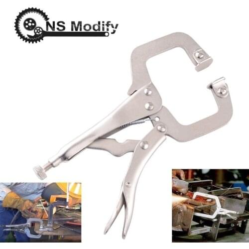 NS Modify 6 Inch C Clamp Plier Wrench Adjustable C Clamp Vise Grip Welding Locking Quick Pliers Pincers Tip Wooden Locator