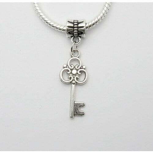 Wholesale lots 25pcs fit Pandora charms bracelet DIY pendant beads dangle Key charm pendants for jewelry making