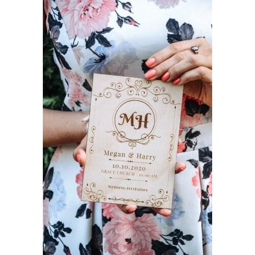 Personalized Wood Wedding Invitation, Real Wood Invitation, Rustic Wedding Invitation