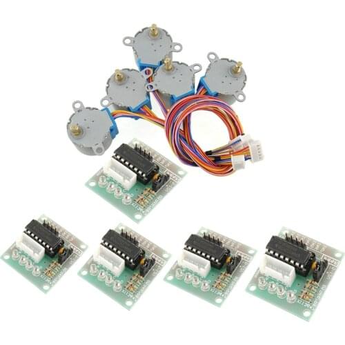 5pcs/lot Gear Stepper Motor 28BYJ-48 DC 5V + ULN2003 Driver Test Module Board For Arduino UNO R3 Free Shipping & Drop Shipping