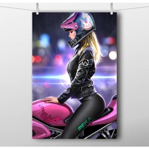 D.Va Overwatchs Game Anime Girls Posters Canvas Print Painting Wall Art For Living Room Decor