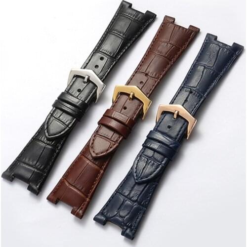 25mm Genuine Leather watch strap for Patek PP 5711 / 5712G Nautilus wristband men and women dedicated notch bracelet