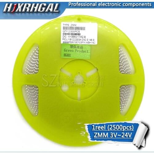 2500PCS 1/2W Zener diode ZMM 8V2 10V 12 15V 16V 18V 3V 3V3 3V9 4V7 5V1 7V5 20V 24V new and original HJXRHGAL