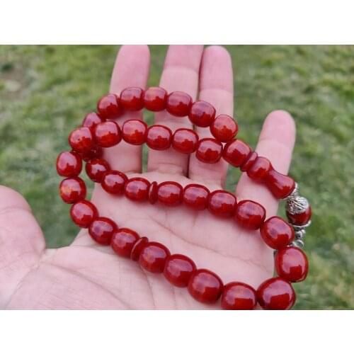 Tasbih Ottoman Faturan German Cherry Amber Sandalous Misbaha Rosary Free Shipping #12F