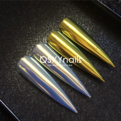 20g/50g Special Greenish Gold Aurora Powder Mirror Chrome Neon Mermaid Unicorn Pigment Glitter Smooth Rubbing for Nail Gel