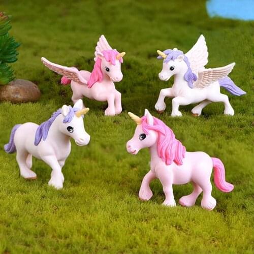 1 piece!! Garden Figurine Cake Party DIY Desk Decoration Gift Random Color!! Unicorn Figures Fairy Animal Miniature