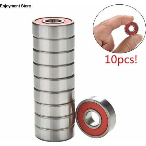 JULYHOT 10Pcs ABEC 9 Stainless Steel Red Bearings For High Performance Roller Skate Scooter Skateboard Wheel Bearings