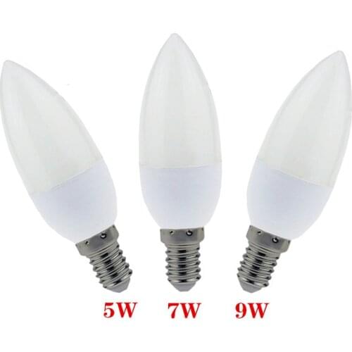 10X E14 LED candle light bulb AC85V-265V LED chandelier E14 candle light bulb 5W /7W/9W home decoration chandelier
