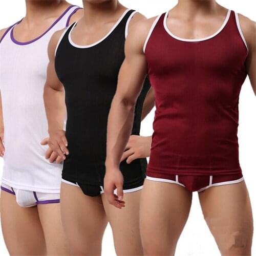 2018 Brand New Men Sexy Singlet Nylon Shirt Tops Exotic Fitness Undershirt Casual Tank Tops L052