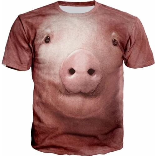 2021 Fun and novel animal pig orangutan series T-shirt 3D printing T-shirt men and women T-shirt Harajuku style T-shirt childs