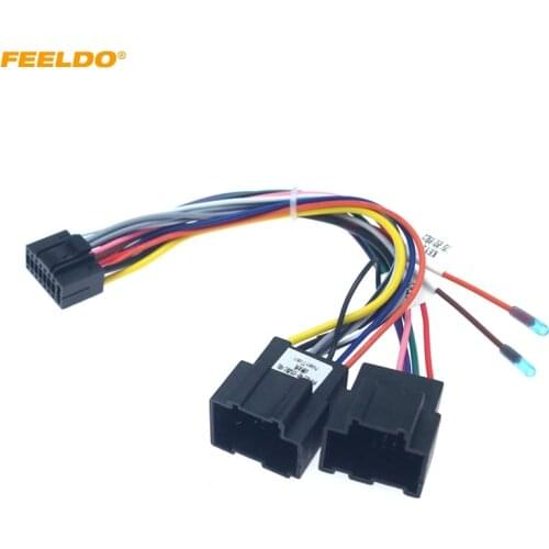 FEELDO Car Radio Audio 16PIN DVD Player Power Calbe Adaptor For Chevrolet Kopacz Stereo Wire Plug Wiring Harness #HQ6379