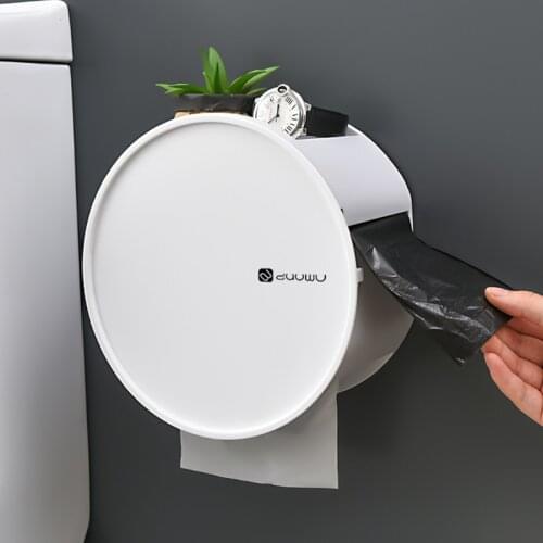 GURET Waterproof Toilet Paper Holder Home Round Tissue Storage Rack For WC Bathroom Accessories Portable Toilet Paper Dispenser