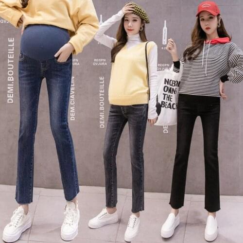 Maternity Jeans Pants 2021 Autumn Winter Pregnant Women Jeans High Waist Belly Leggings Skinny Denim Pants Pregnancy Trousers
