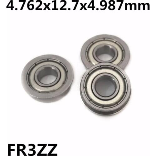 10Pcs FR3ZZ 4.762x12.7x4.987 mm Flange Bearings Deep Groove Ball Bearing High Quality FR3