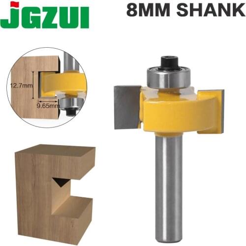 1pc 8mm Shank T-Sloting Router Bit Bit with Bearing Wood Slot Milling Cutter T Type Rabbeting Woodwork Tool for Wood