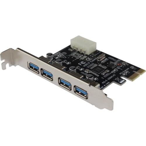USB PCIe Card 4 Ports USB 3.0 to PCI Express 1x Expansion Card PCI-E USB Hub Controller Adapter USB 3.0 Add On Card
