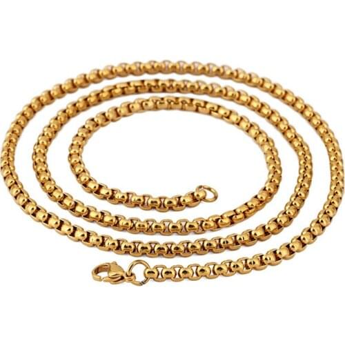 Fashion jewelry 70cm gold color HIPHOP mens necklace stainless steel necklace chain for men gift free shipping