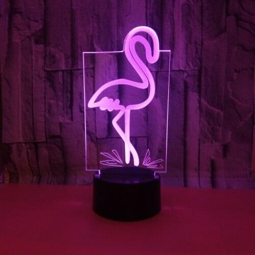 New Flamingo 3d Nightlight Colorful Touch Remote Usb Gifts 3d Small Night Light Novelty Luminaria Led Kids Lamp