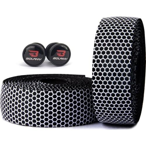 New Product Road Handlebar Strap PU Leather Bar Strap Honeycomb Curved Handle Breathable Bicycle Handlebar Tape