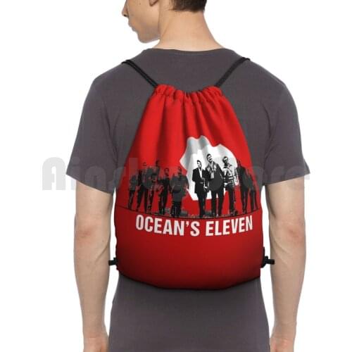 OceanS Eleven ( 2001 ) Backpack Drawstring Bags Gym Bag Waterproof Oceans Eleven Oceans 11 George Clooney Brad Pitt Matt