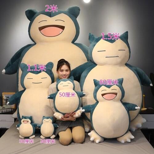 Snorlax plush doll Cute bear Big size stuffed toys soft Pillow Gifts for children kids birthday present