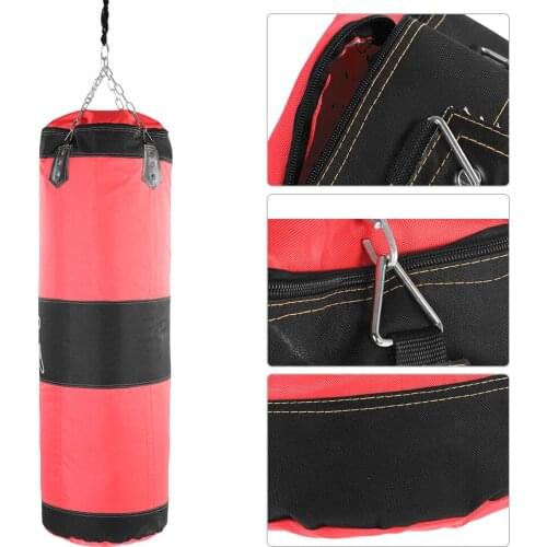 Hanging Kick Sandbag Empty Boxing Sand Bag Boxing Training Fight Karate Punch Punching Sand Bag With Metal Chain Hook Carabiner