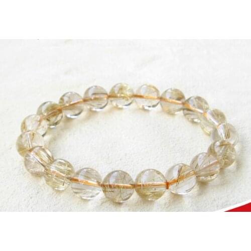 Rehabilitation Brazilian natural blonde crystal bracelets are positive for wealth and evil spirits career transfer hand beaded f