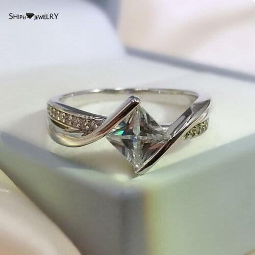 Shipei 100% 925 Sterling Silver Moissanite Diamonds Gemstone Wedding Engagement Personality Ring For Women Fine Jewelry Gift