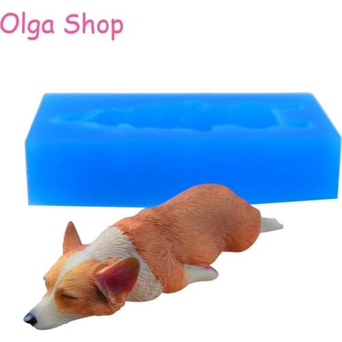 DYL519 85mm Welsh Corgi Dog Silicone Mold - Animal Mold Cake Decoration, Fondant, Resin Clay, Gum Paste, DIY Handmade, Chocolate