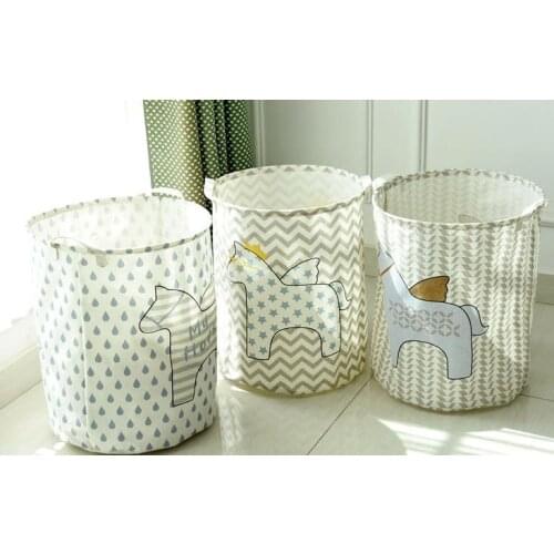 Folding Angel Horse Pattern Laundry Hamper Waterproof Laundry Basket Storage Basket Clothes Toys Organizer Bin 40 x 50 cm