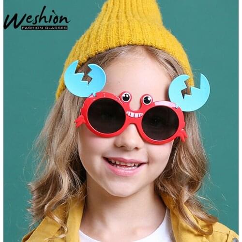 Teens Flip Sunglasses Kids Polarized Junior Gilrs Boy Children Crab Sun Glasses 4-14 Flexible Carton Eyeglasses UV400 2020 New
