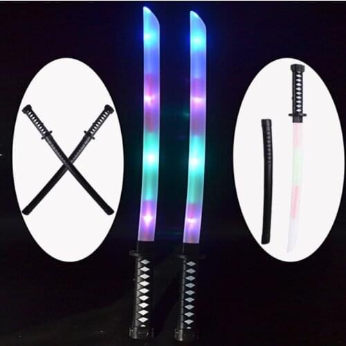 67cm Length LED Light Up Plastic Laser Sword Luminous Sound Cosplay Stage Props Childrens Toys with The Scabbard