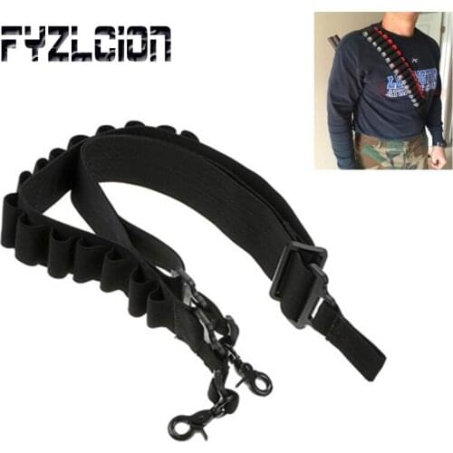 Tactical Hunting Adjustable Shotgun Ammo 14 Shell Ammo Holder Bandolier 12Ga 20Ga Two Points Tactical Paintball Gun Accessories