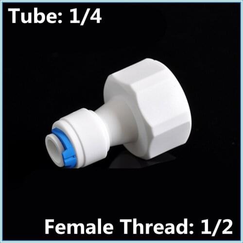 5pc 1/4" OD Tube to 1/2" Female Thread Fitting Connection Aquarium RO Water Filter Reverse Osmosis System