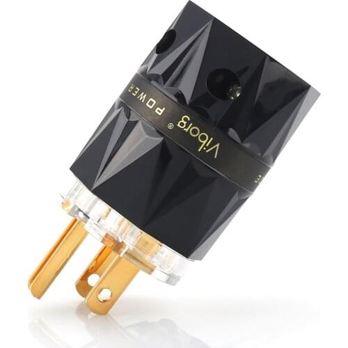 High quality Viborg VM503G High Clear 24k Gold Plated Pure Copper US AC Power Plug Connector for Audio DIY Power Cable