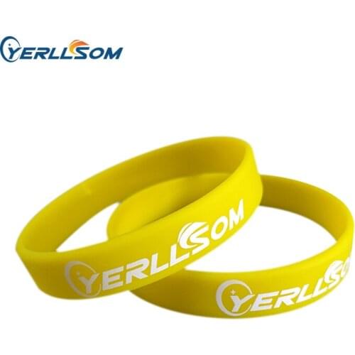 YERLLSOM 100PCS Trade Assurance Customized silk printed rubber silicone wristbands for events s101812