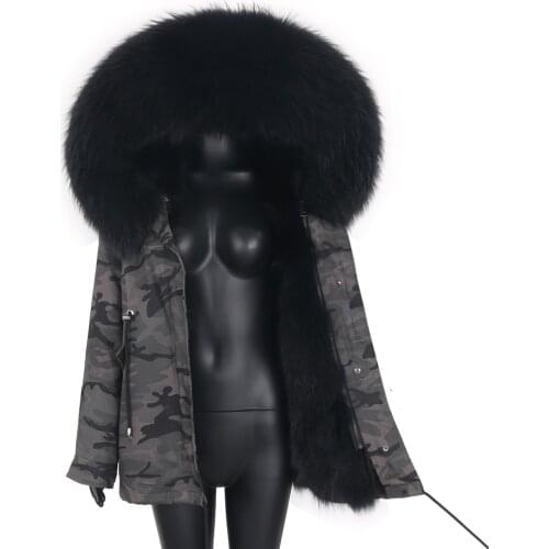 2021 Women Winter Jacket Natural Fox Fur Collar Thick Warm Fashion Short Parka Coat Real Fur Coat Female Removable Streewear