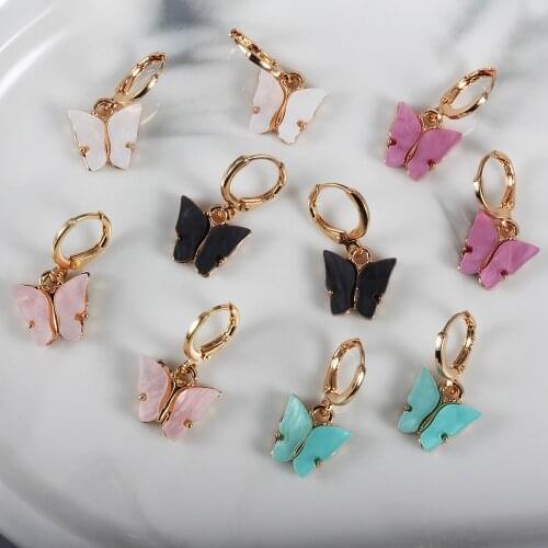 Multi Color Crystal Earrings Earrings Designed For Women Fashion Butterfly Shape Personality Earring Banquet Gift For Girlfriend