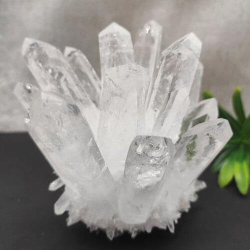 1pcs Natural Clear White Quartz Crystal Cluster Point Healing Stone