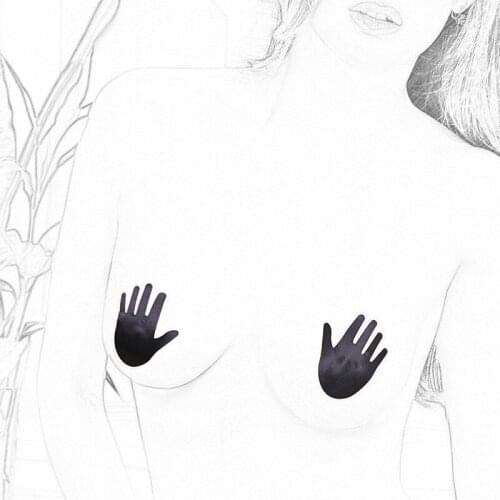 Women Sexy experience 10 pairs (20Pcs) hand Shape Breast Stickers Nipple Cover Disposable Self Adhesive Pasties